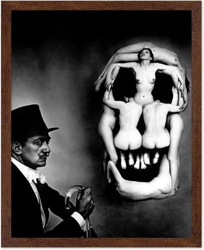 Vista 38 de Poster Master Póster vintage – Impresión de pintura de bailarina en la cabeza de la muerte – Arte surrealismo – Regalo gótico para él, ella