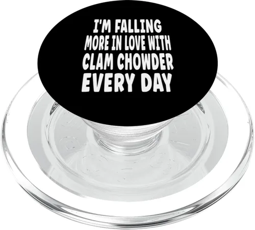 Vista 7 de Funny Clam Chowder Valentine Joke - Falling In Love PopSockets Adhesive PopGrip