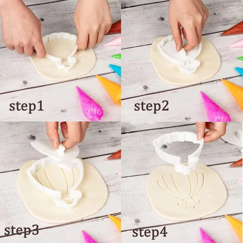Vista 6 de Juego de 11 cortadores de galletas de amor con sello 3D de ácido poliláctico (PLA) para cocina, pastel, vestido de boda, formas de anillo de amor