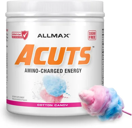 Vista 10 de ALLMAX A:CUTS Bebida energética cargada de aminoácidos, sabor frambuesa azul - 210 g - con cafeína, extracto de café verde, L-carnitina y 2000 mg