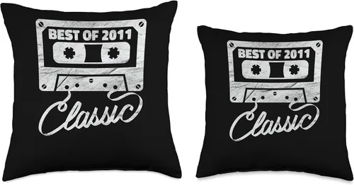 Vista 3 de Vintage 2011 Limited Edition Cassette Tape 12th Birthday Throw Pillow
