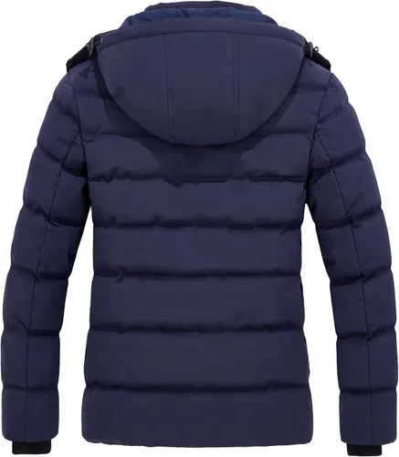 Vista 2 de Wantdo Abrigo de invierno cálido con capucha para mujer, chaqueta acolchada gruesa con capucha extraíble