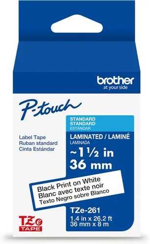 Vista 10 de Brother P-touch TZE-FX251 - Cinta laminada flexible-ID de 2.5 cm de ancho, negro sobre blanco, ideal para envoltorios de cables y señalización