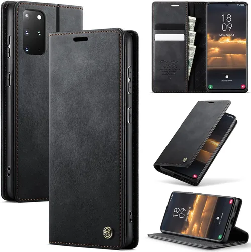 Vista 53 de Funda tipo cartera para Samsung Galaxy Z Fold 7 de piel con tarjetero y función atril, cierre magnético, bloqueo RFID, TPU a prueba de golpes, Negro