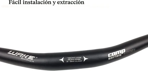 Vista 4 de Wake 31,8 mm de manillar de bicicleta de montaña MTB, manillar elevador de bicicleta de montaña de aleación de aluminio, extra largo, 720/780 mm