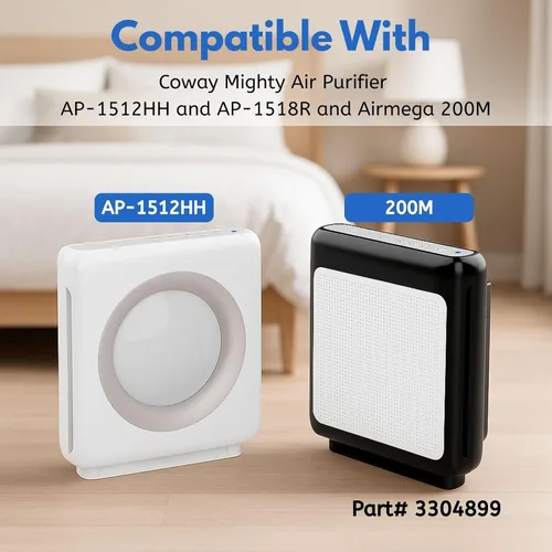 Vista 3 de Nispira AP-1512HH Filtro de repuesto compatible con Coway Airmega 200M purificador de aire AP-1518R Mighty Air (1) True HEPA (2) carbón activado, 1