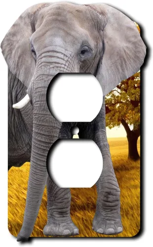 Vista 13 de Cubierta eléctrica acrílica decorativa de elefante - Interruptor de luz doble