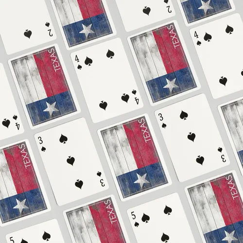Vista 4 de Lantern Press Bandera rústica del estado de Texas (52 cartas de juego, baraja de cartas de tamaño póquer con comodines)