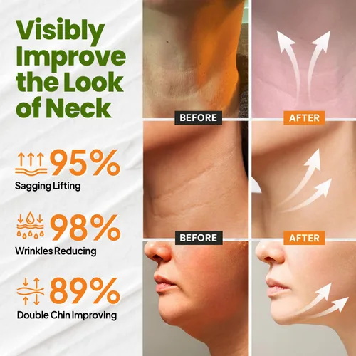 Vista 4 de Crema para el cuello para tensar reafirmante: crema de estiramiento facial instantáneo - Crema antiarrugas con retinol colágeno y ácido hialurónico