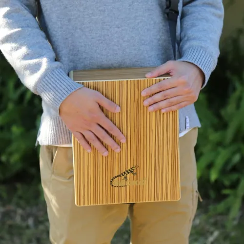 Vista 4 de GECKO - Caja de percusión de madera, instrumento musical con bolsa de transporte