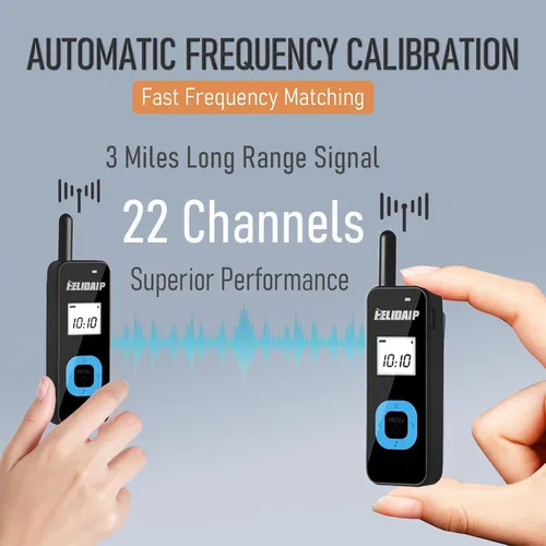Vista 6 de T-M1 Super Mini Walkie Talkie para adultos, radios portátiles de dos vías con auricular, pequeña radio de 2 vías para restaurante, lugar de trabajo