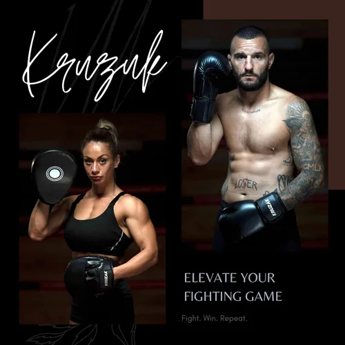 Vista 7 de Kruzak - Juego de guantes de boxeo y guantes de boxeo para kickboxing y Muay Thai MMA, kit de fitness con almohadillas de boxeo para artes marciales