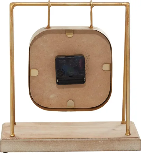 Vista 7 de Deco 79 Reloj de péndulo de madera con base de madera, 10 x 5 x 11 pulgadas, dorado