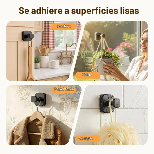 Vista 9 de 3 ganchos de ventosa para ducha, ganchos de ventosa para ducha, ganchos de puerta para colgar bata, lufa, ganchos de pared extraíbles para ventana