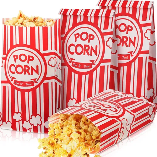 Vista 9 de Potchen 300 bolsas de palomitas de maíz de 2 onzas a granel para palomitas de maíz, resistentes a la grasa, bolsas desechables para carnaval