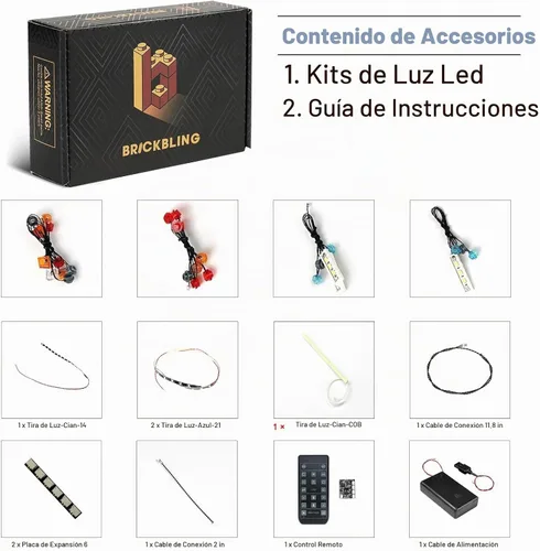 Vista 5 de BrickBling Luz LED compatible con Lego Fortnite Battle Bus, kit de iluminación versión RC compatible con Lego 77073 (sin modelo)