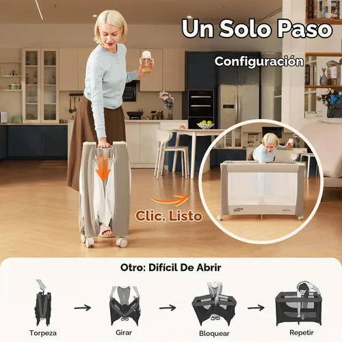 Vista 2 de Pamo Babe Paquete de lujo y juego con moisés y cambiador Caqui