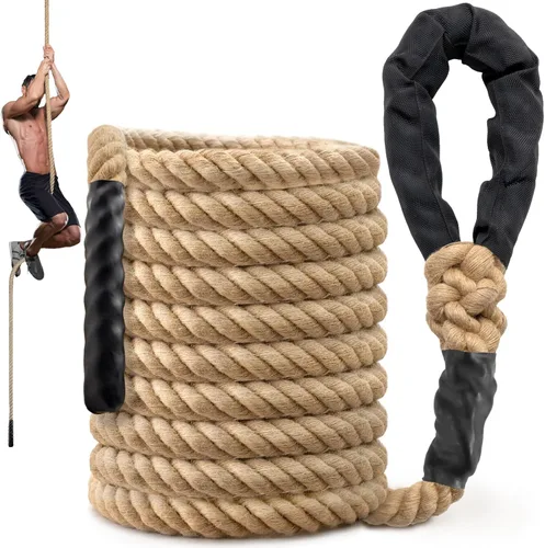 Vista 14 de Climbing Rope Gym Workout - 10FT 15FT 20FT 25FT 30FT 35FT Heavy Duty Jute Thick Ropes for Adults Strength Training Outdoor Tree Swing Indoor Home