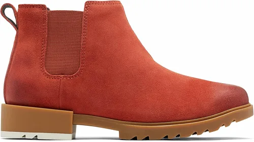 Vista 3 de SOREL Botas Chelsea Emelie II para mujer, botas de lluvia de cuero impermeables