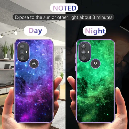 Vista 2 de GUAGUA Funda compatible con Motorola Moto G Power 2022 de 6.5 pulgadas, que brilla en la oscuridad, nebulosa espacial, delgada, antiarañazos