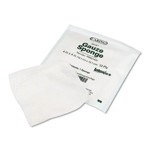 Vista 3 de Medline Esponjas de gasa tejidas estériles, 2" x 2", 12 capas, ideales para vendaje de heridas, paquete de 2400