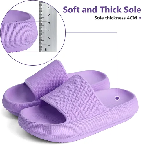 Vista 3 de Youecci Sandalias de nube para niños, sandalias de ducha, sandalias de baño, piscina, cómodas pantuflas de suela gruesa, zapatos de playa