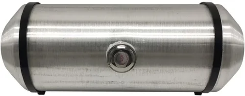 Vista 4 de JSD 9 galones 10"x26" aluminio girado redondo tanque de gas centro de llenado 1/4" NPT salida