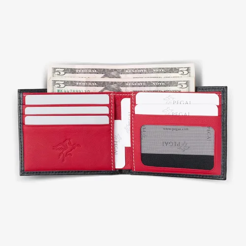 Vista 4 de PEGAI Cartera plegable de cuero estándar Edward, Rojo -, Billetera plegable