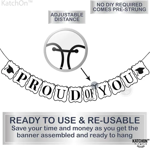 Vista 5 de KatchOn, Cartel con texto en inglés «We are So Proud of You» – Grande, 14 pies, No DIY Cartel de graduación para decoraciones de graduación