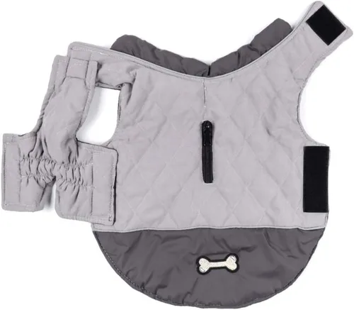 Vista 2 de Abrigo de invierno para perro, chaqueta reversible para perro, impermeable, reflectante, para clima frío, para perros pequeños, medianos y grandes