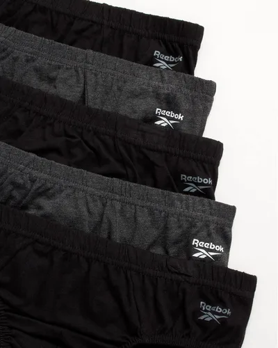 Vista 3 de Reebok Calzoncillos para hombre, paquete de 5 calzoncillos suaves y elásticos de tiro bajo para hombre con bolsa de contorno, ropa interior clásica