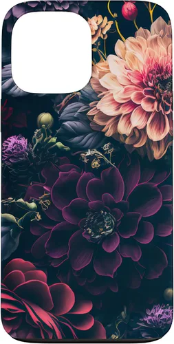 Vista 24 de Dahlia Flower Moody Dark Floral Pink and Purple Pattern Case for iPhone 17