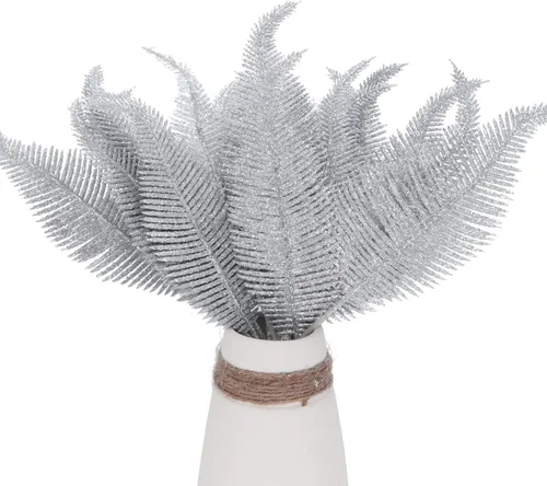 Vista 7 de 20 Piezas de Hojas de Purpurina Artificiales para Navidad, Ramas con Hojas de Purpurina Falsas para Árbol de Navidad, Aerosoles de Hojas Brillantes