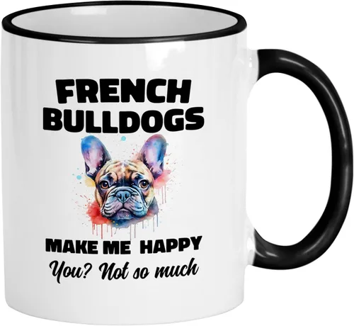 Vista 6 de Casitika Regalos de bulldog francés. Taza de café Frenchie de 11 onzas. Taza de bulldog francés para mamá o papá. Taza divertida con arte de perro