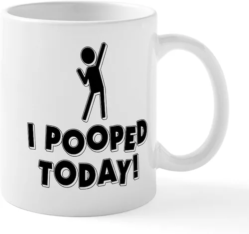 Vista 65 de CafePress Time To Poop Mugs Taza de café de cerámica de 11 oz (11.0 fl oz)