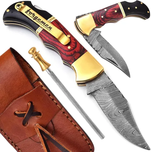 Vista 7 de Edición limitada, cuchillo de bolsillo de damasco, cuchillo de bolsillo de damasco con clip, cuchillo de bolsillo para hombres, cuchillo