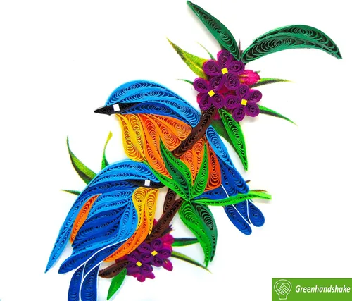 Vista 3 de Bluebirds, tarjeta de felicitación 3D, exclusiva dedicada a mano, tarjeta de felicitación de diseño para cumpleaños, día de San Valentín, día