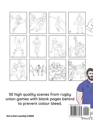 Vista 2 de Rugby Colouring Book Great Gift for Boys & Girls, Ages 4-12 (Colouring Books)