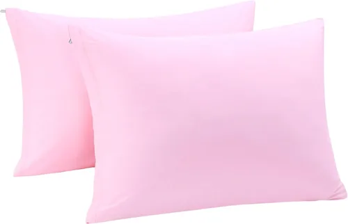 Vista 13 de uxcell Fundas de almohada tejidas de 100% algodón egipcio, fundas de almohada suaves y transpirables con cierre de cremallera, 2 fundas de almohada
