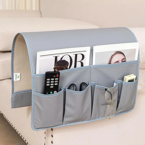 Vista 7 de HAOMAIJIA Organizador antideslizante de reposabrazos para sofá, organizador de almacenamiento lateral para sillón y mesita de noche, para sofá