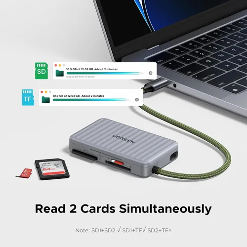Vista 6 de UGREEN Lector de tarjetas SD USB C con soporte para tarjetas SD, adaptador de lector de tarjetas de memoria de alta velocidad con soporte de 4