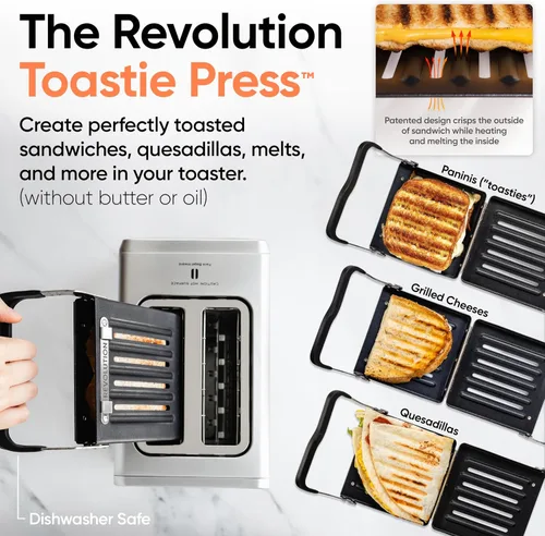 Vista 5 de Revolution R180 Connect Plus Tostadora Inteligente con Pantalla Táctil (Paquete con Prensa para Toastie y Rejilla de Calentamiento) Elija entre más