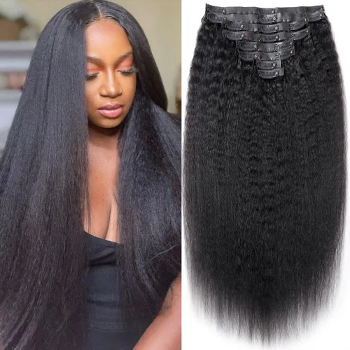 Vista 56 de Extensiones de cabello humano real rizado con clip, 4/27/4, ombré, rizado con clip, para mujer, 3C y 4A (12 pulgadas, #4/27/4)