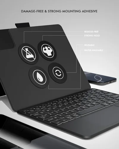 Vista 3 de Funda de teclado universal para tabletas de 9 a 11 pulgadas, teclado desmontable Bluetooth dual para tabletas Android, iPads/Galaxy Tabs, teclado