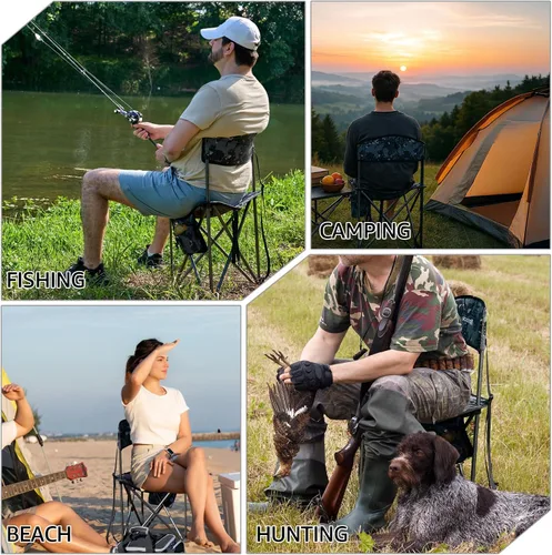Vista 7 de X Strike Sillas de pesca con soporte para caña de pescar al aire libre plegable