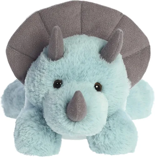 Vista 2 de Aurora Adorable Flopsie Triceratops - Animal de peluche, facilidad juguetona, compañeros atemporales, color azul, 12 pulgadas