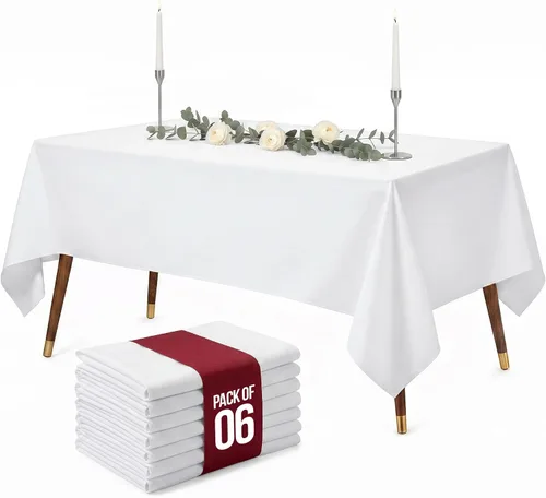 Vista 41 de Utopia Kitchen Mantel rectangular, 1 paquete, mantel lavable a máquina, mantel de poliéster para comedor, fiestas de bufé, pícnics, eventos, bodas