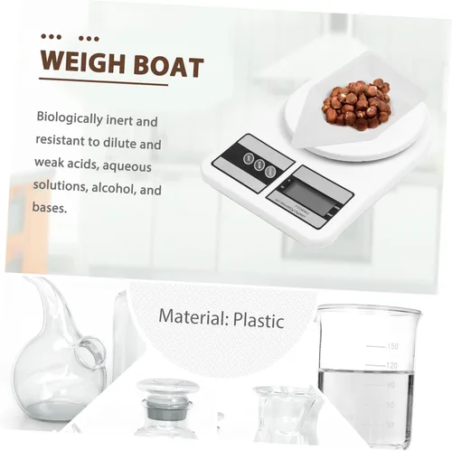 Vista 5 de GLEAVI 20 unidades de pesaje de plástico para barcos de pesaje, básculas para pesar, medición, tazas, pesaje, platos de pesaje