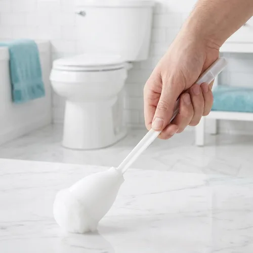 Vista 4 de KALLORY Juego de 4 cepillos de baño de 15.35 pulgadas con mango ergonómico, cuenco para manchas rebeldes para bañera y baño, herramienta de limpieza