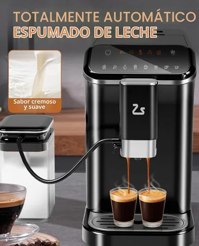 Vista 3 de GarveeTech Máquina de café expreso totalmente automática, máquina de café y café con espumador de leche automático, molinillo de granos espresso
